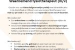 2021 Vacature waarneming Fysiotherapie Amstelhoek